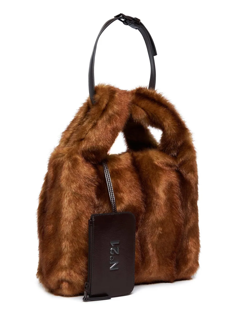N°21 Kids Faux-Fur Logo Detailed Shoulder Bag