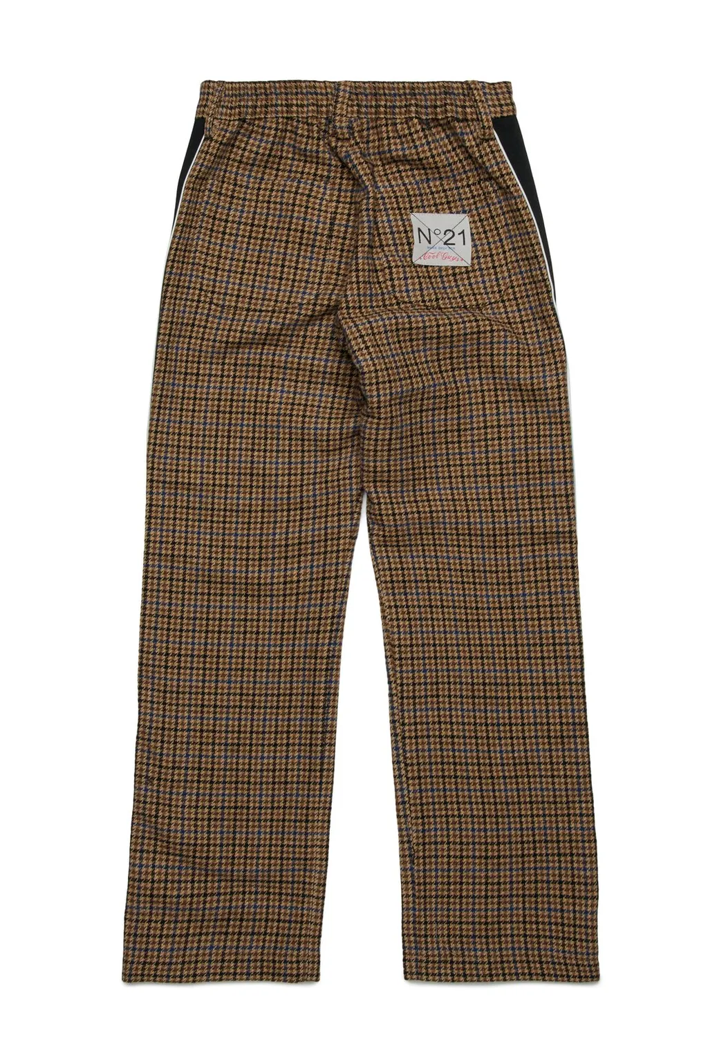 N°21 Kids Logo-Patch Checked Trousers