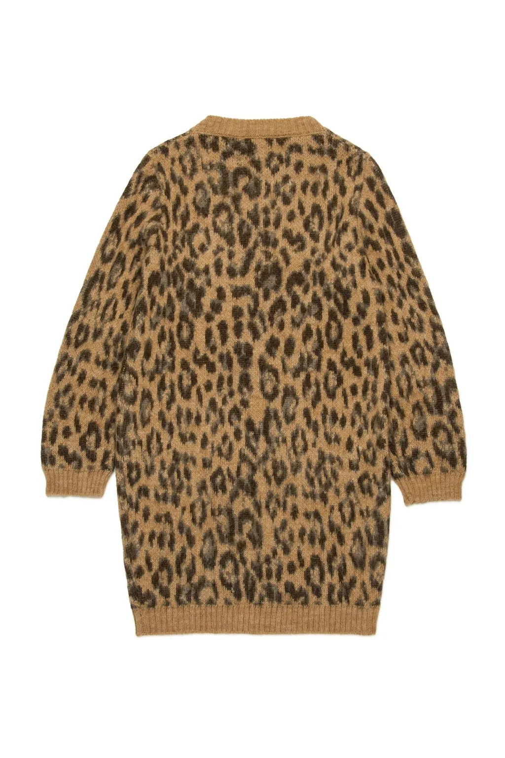 Nº21 Kids Leopard-Printed Crewneck Knitted Dress