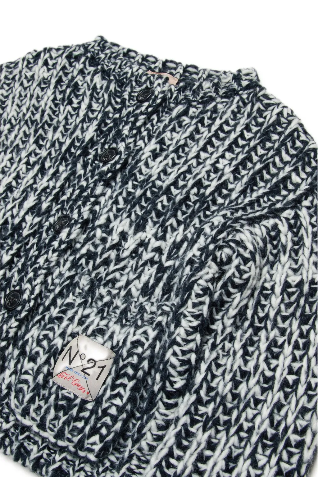 Nº21 Kids Logo-Patch Button-Up Cardigan