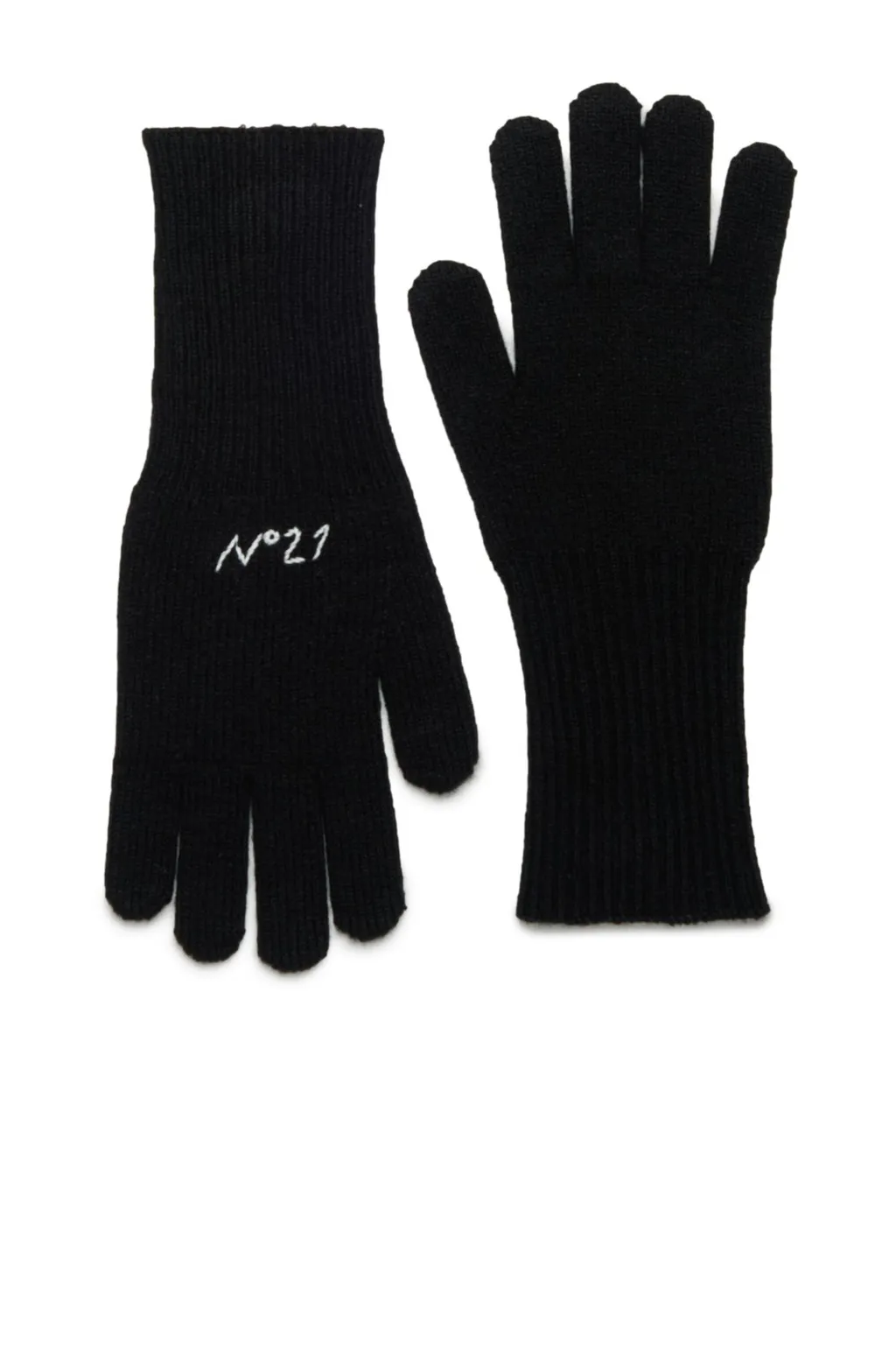 N°21 Kids Logo Embroidered Knit Gloves