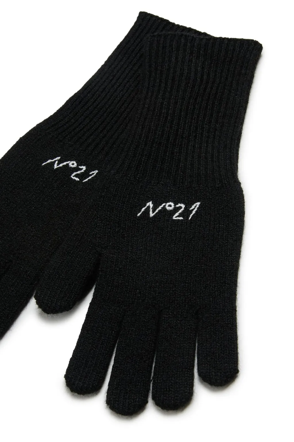 N°21 Kids Logo Embroidered Knit Gloves