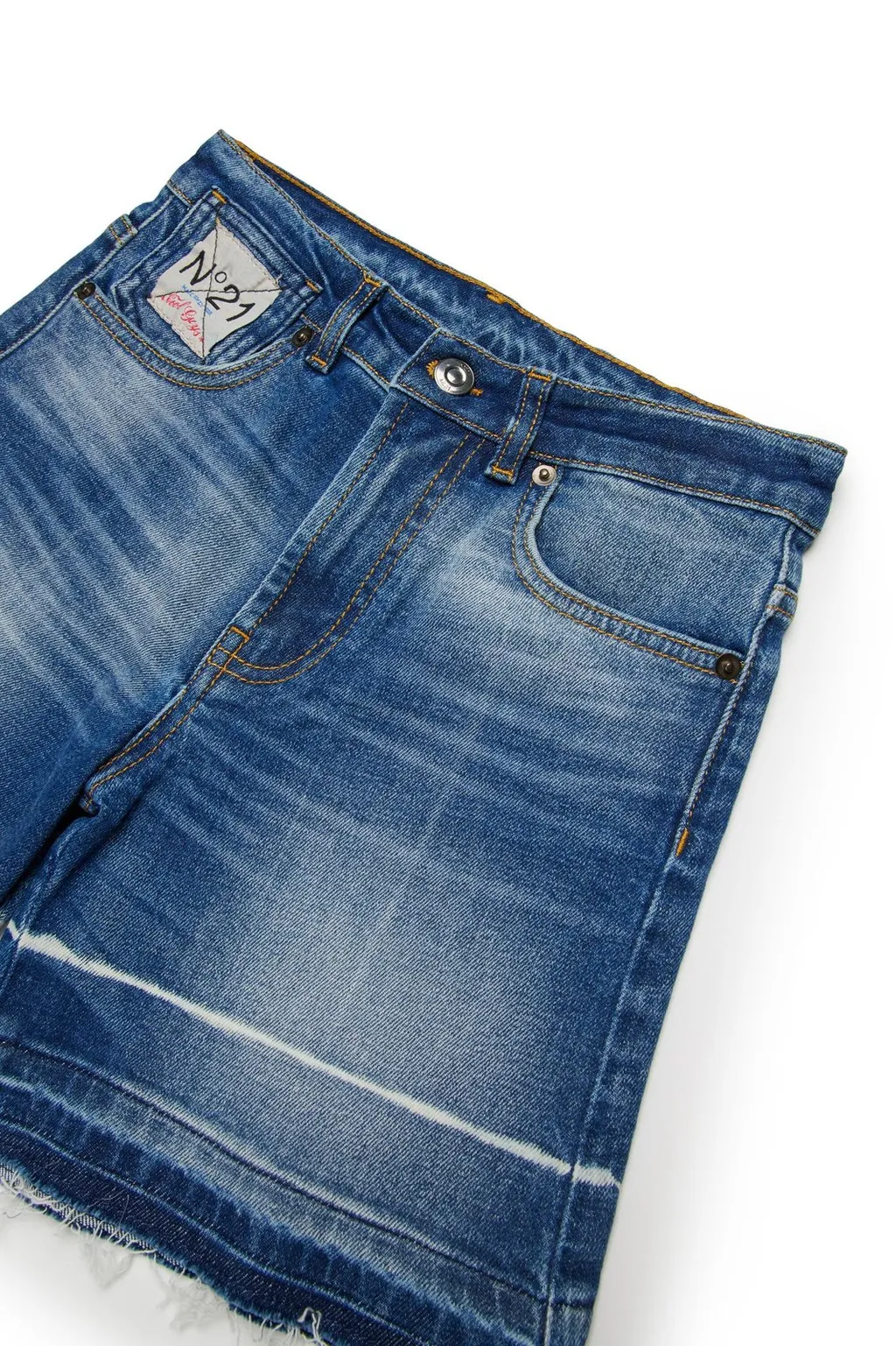 N°21 Kids Raw-Cut Denim Shorts