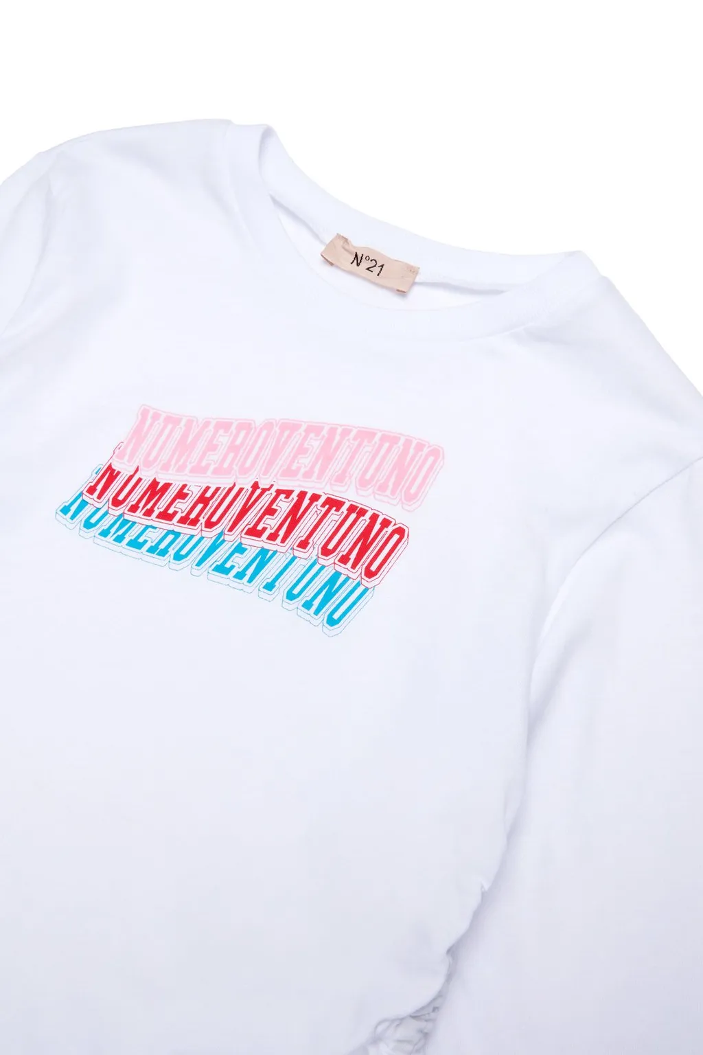 N°21 Kids Gathered Printed T-Shirt