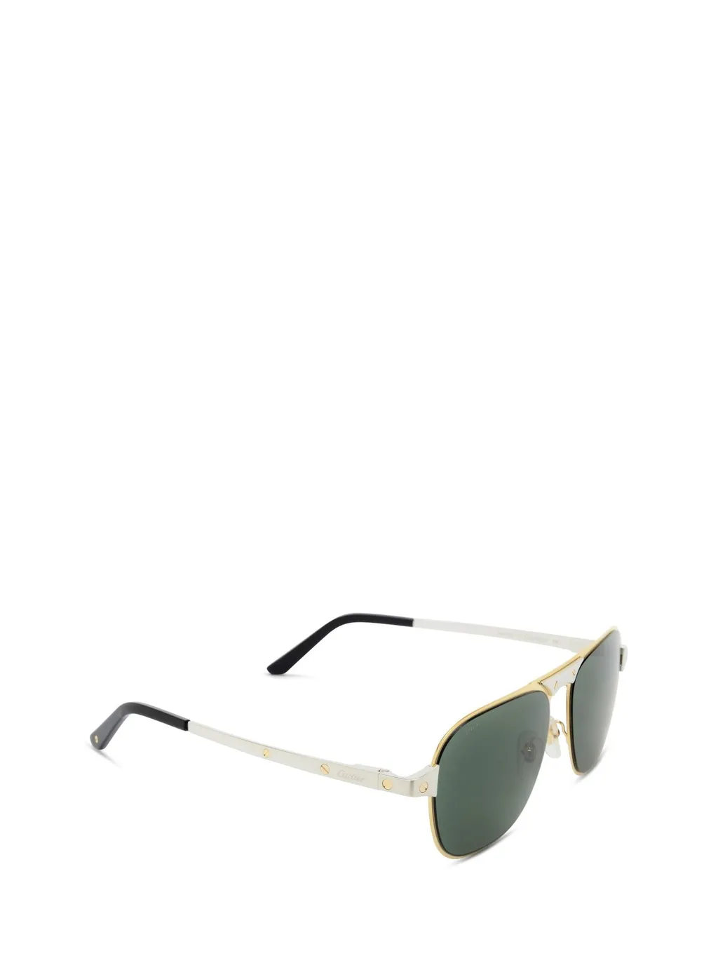 Cartier Santos Brushed Pilot Frame Sunglasses