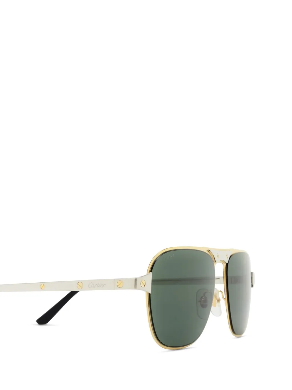 Cartier Santos Brushed Pilot Frame Sunglasses