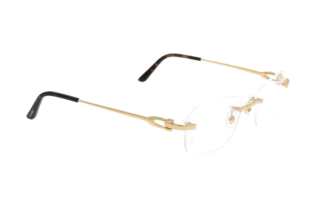 Cartier Rectangle Frame Rimless Glasses