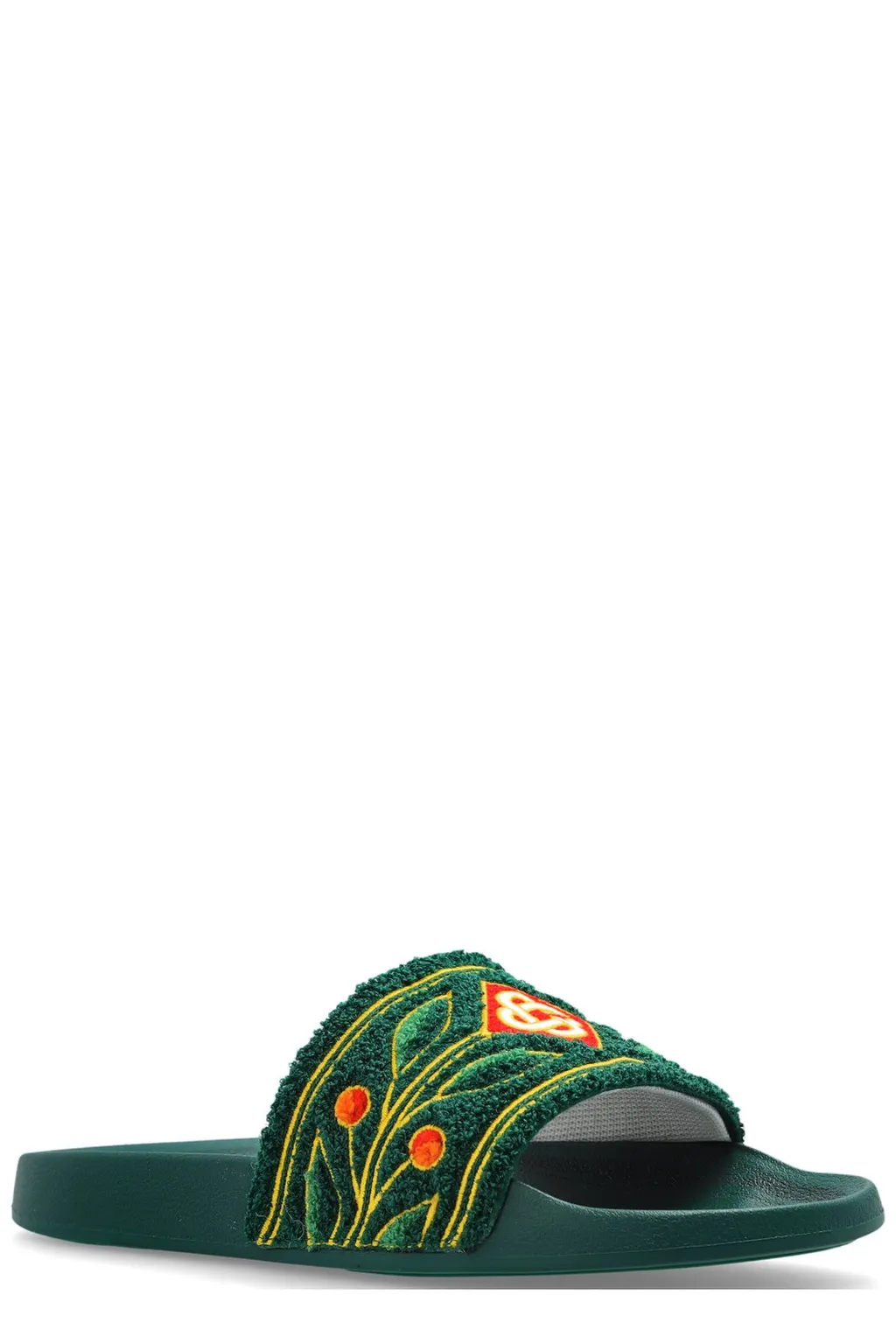 Casablanca Logo Detailed Terry Slides