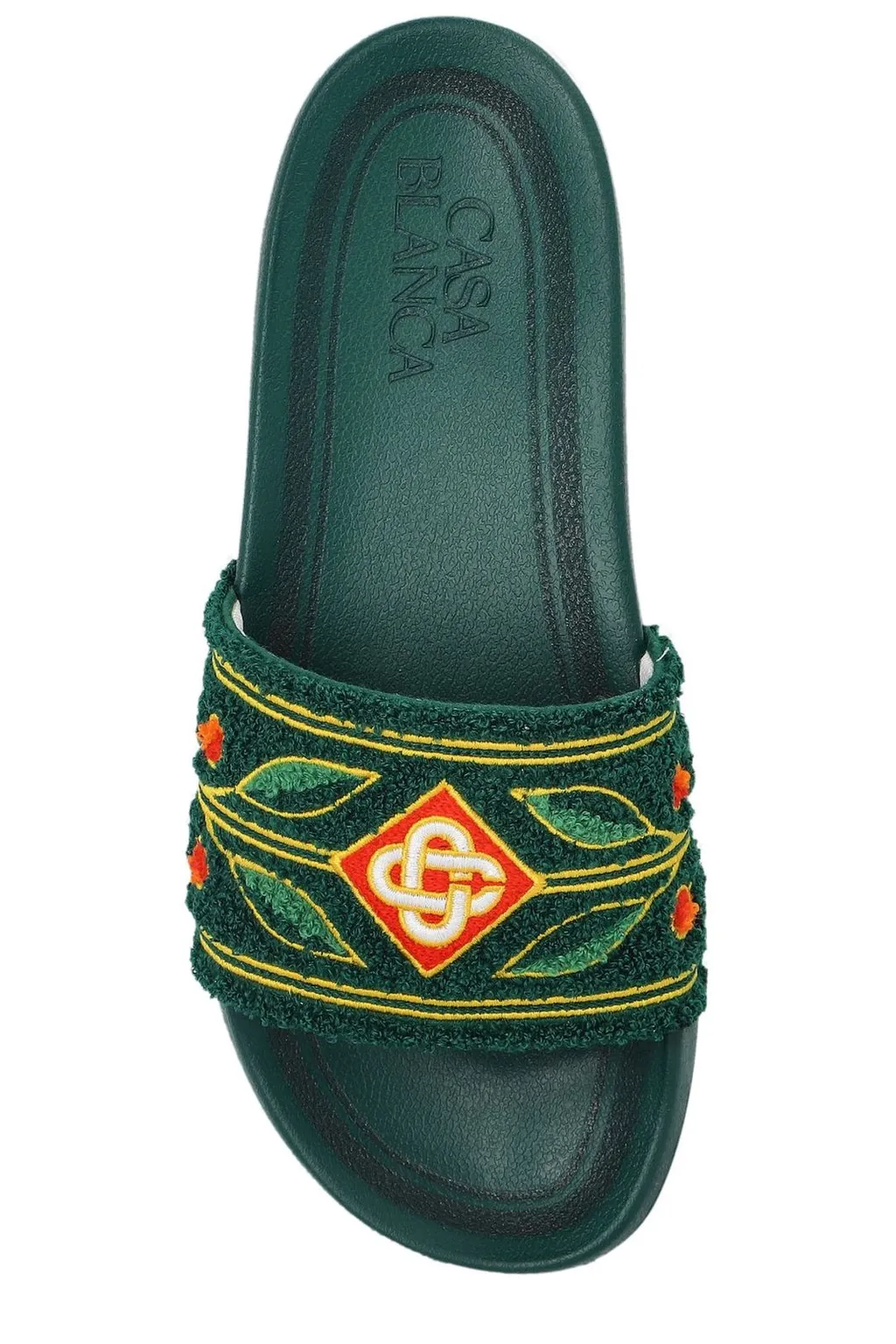 Casablanca Logo Detailed Terry Slides