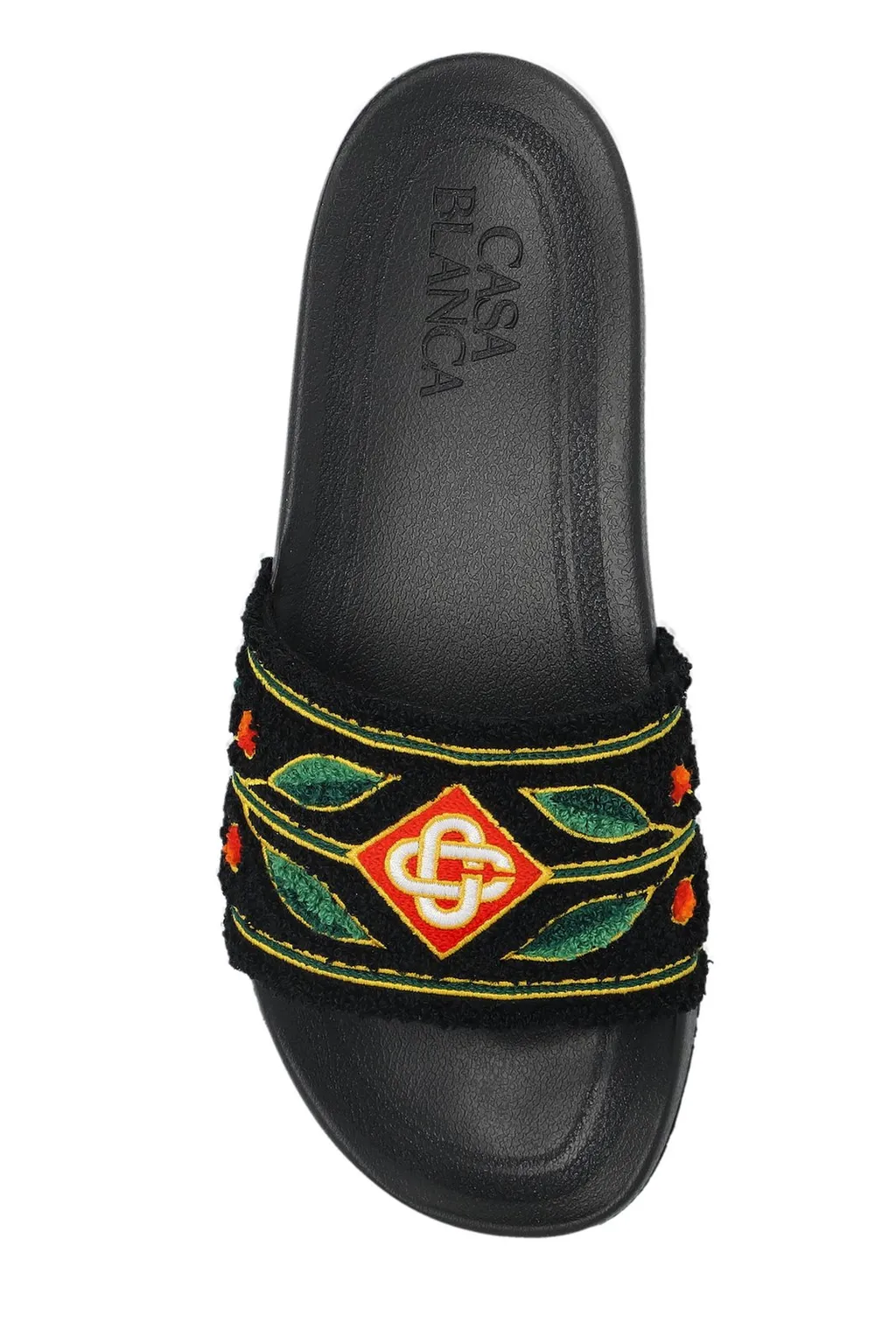 Casablanca Logo Detailed Terry Slides