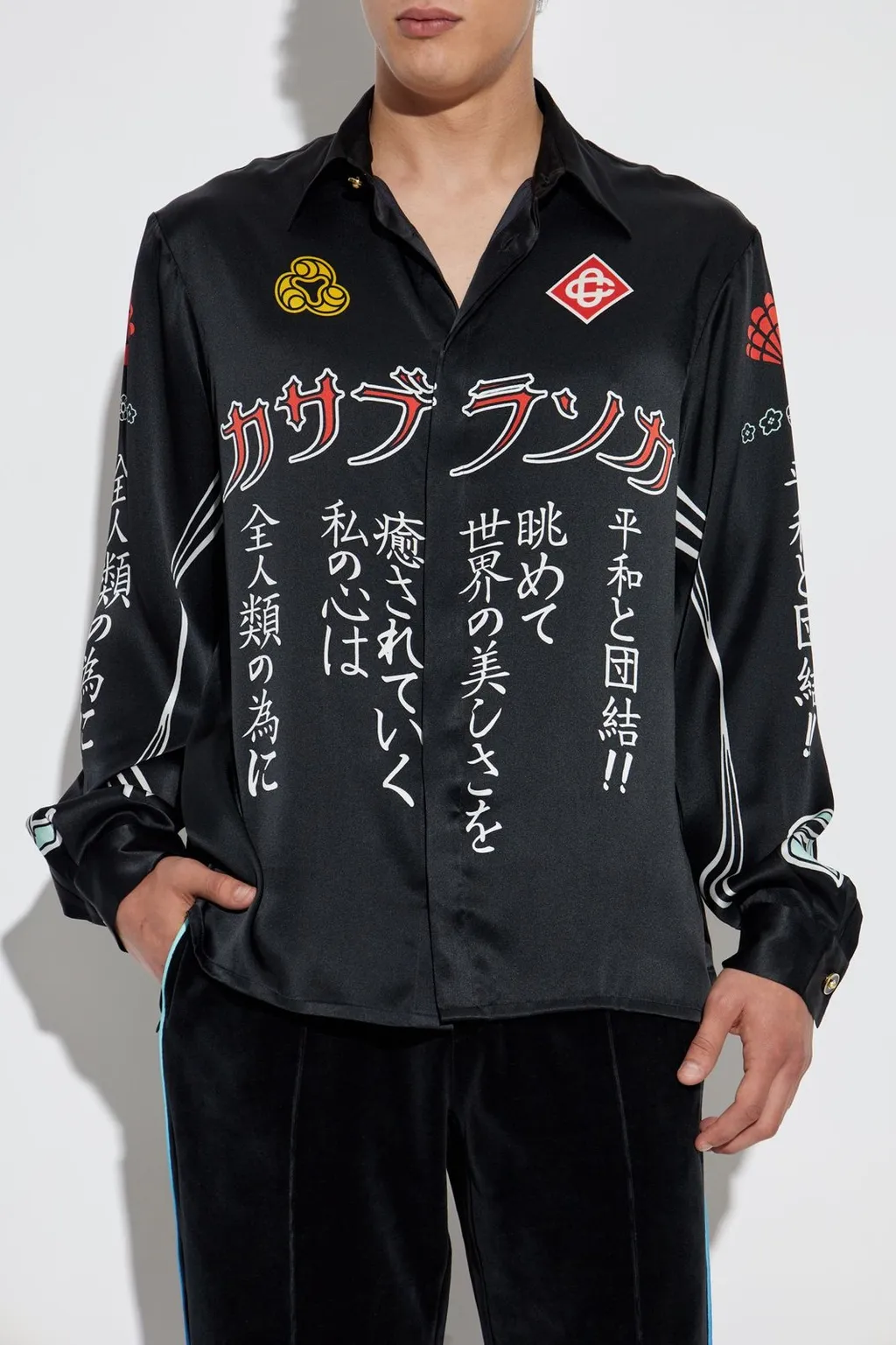 Casablanca Logo Printed Long-Sleeved Shirt