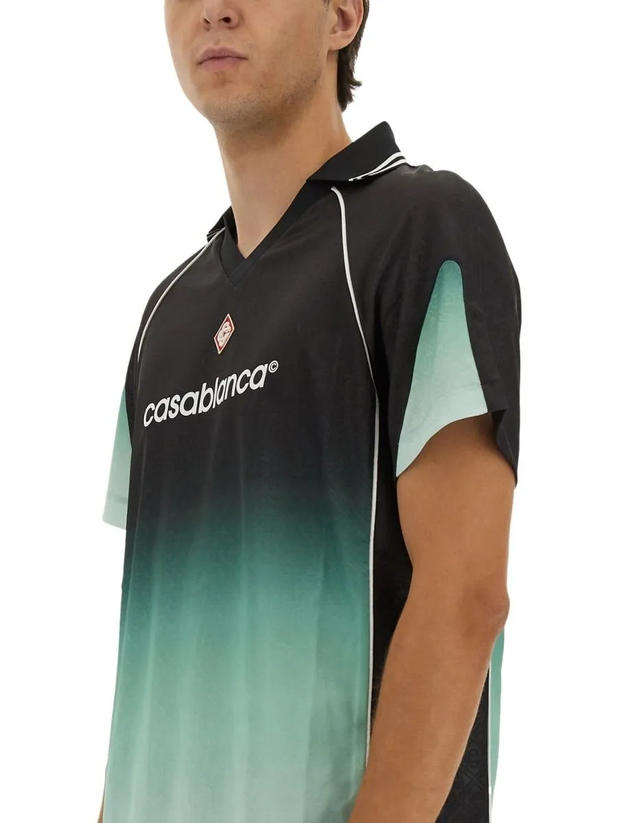 Casablanca Logo Printed Polo Shirt