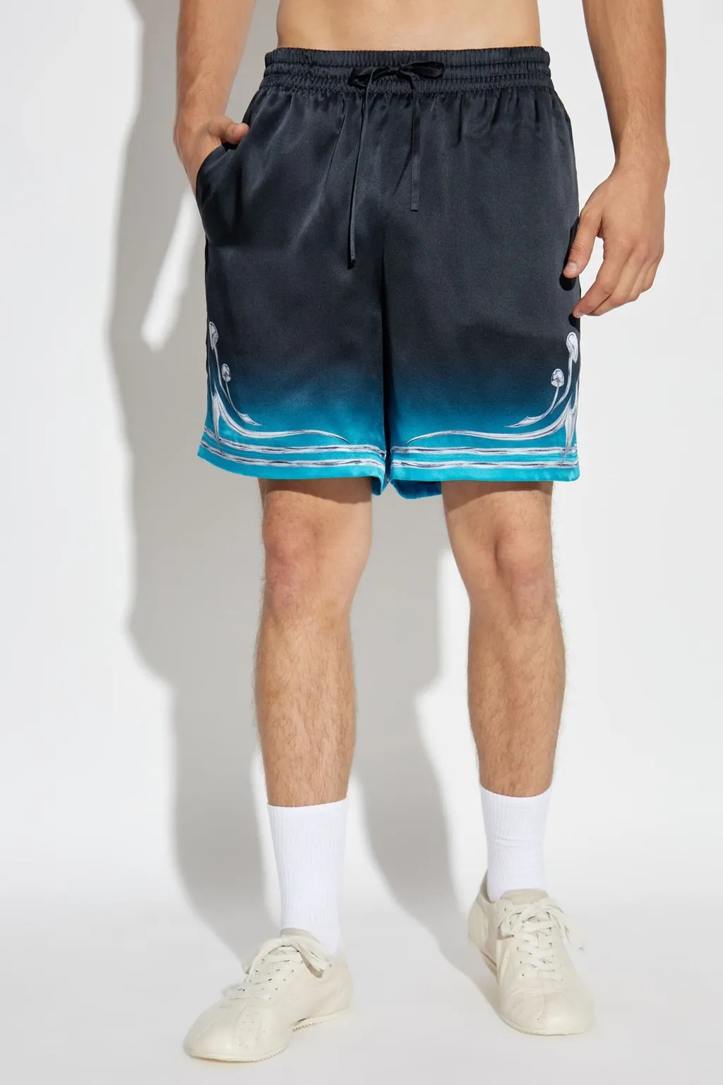 Casablanca Logo Printed Elastic Waist Shorts
