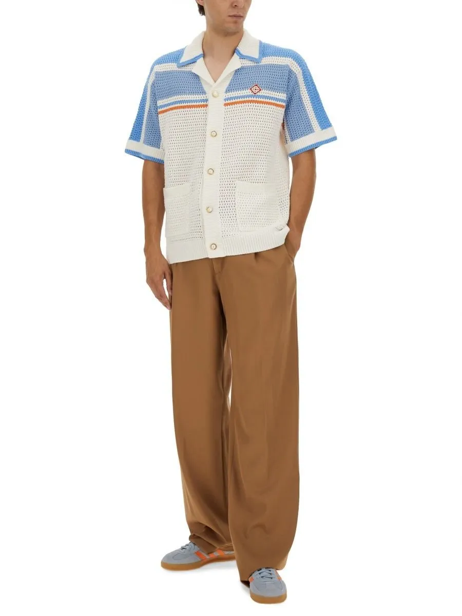 Casablanca Logo Patch Knitted Shirt