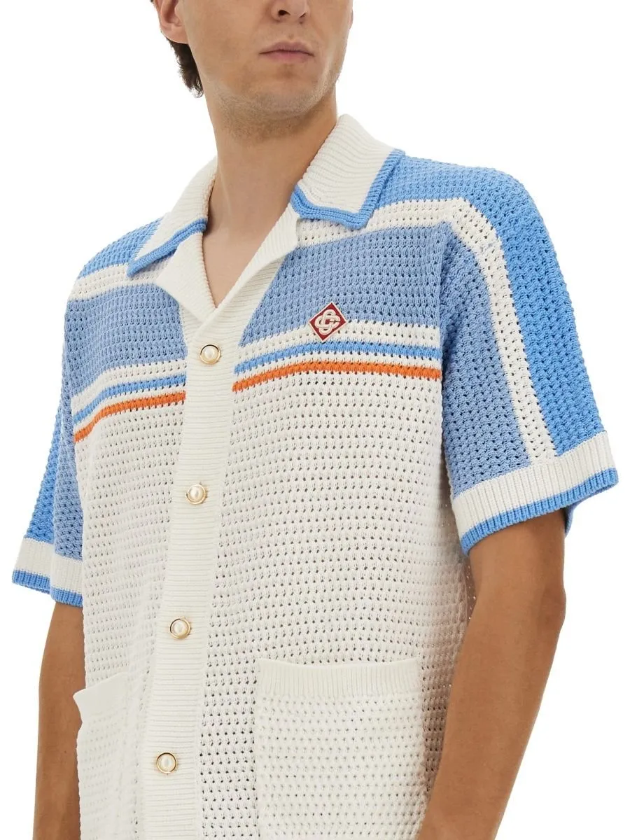 Casablanca Logo Patch Knitted Shirt