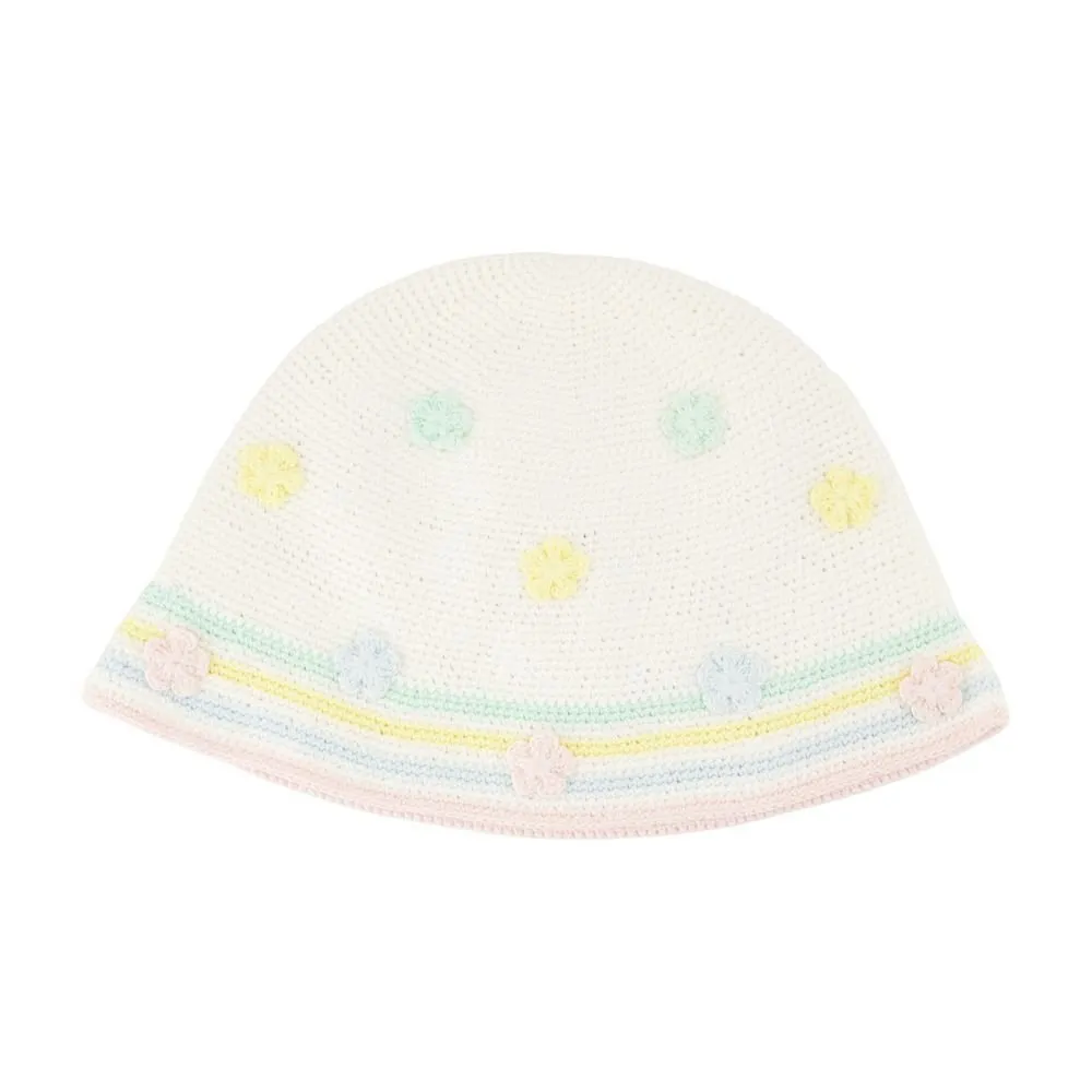 Casablanca Floral Embroidered Crochet Bucket Hat