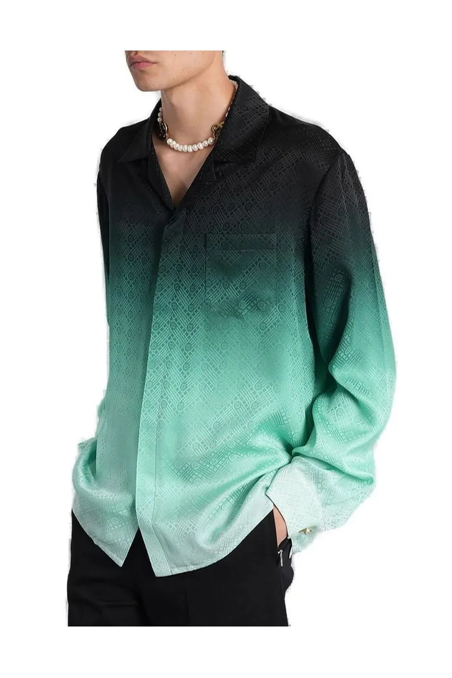 Casablanca Gradient Pattern Satin Shirt