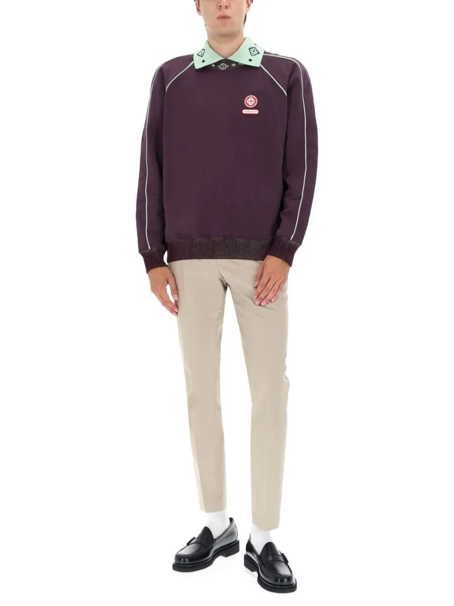 Casablanca Logo-Trim Crewneck Sweatshirt