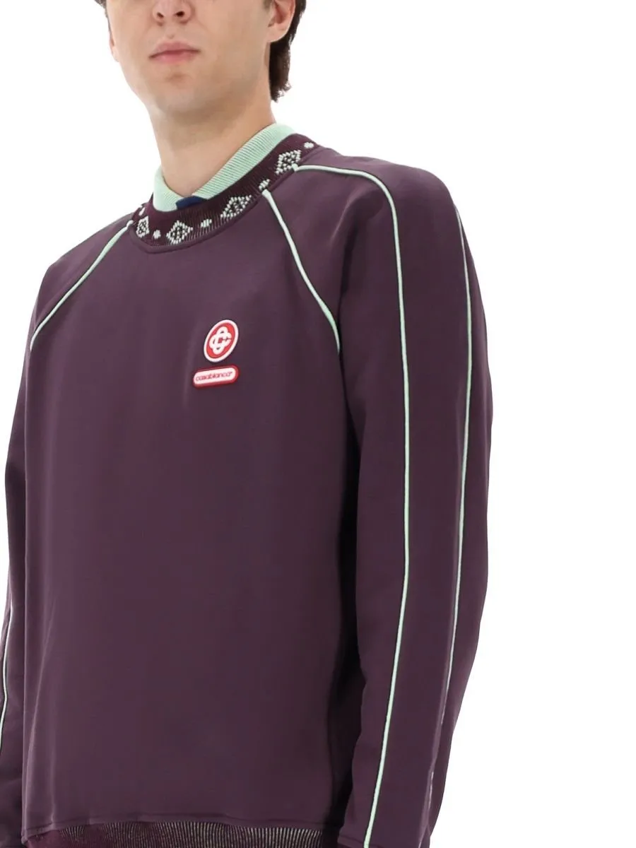 Casablanca Logo-Trim Crewneck Sweatshirt