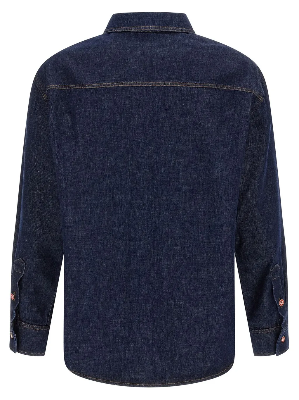Casablanca Logo Embroidered Denim Short Sleeved Shirt