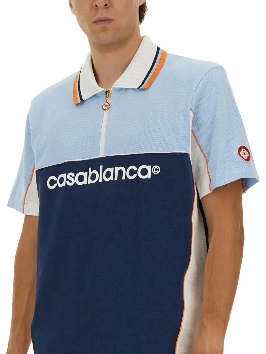 Casablanca Logo Printed Polo Shirt