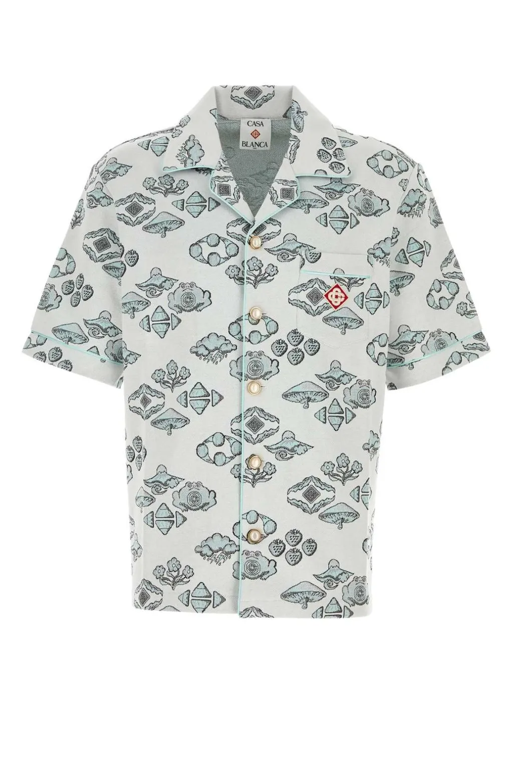 Casablanca Jacquard Motif Short Sleeve Shirt