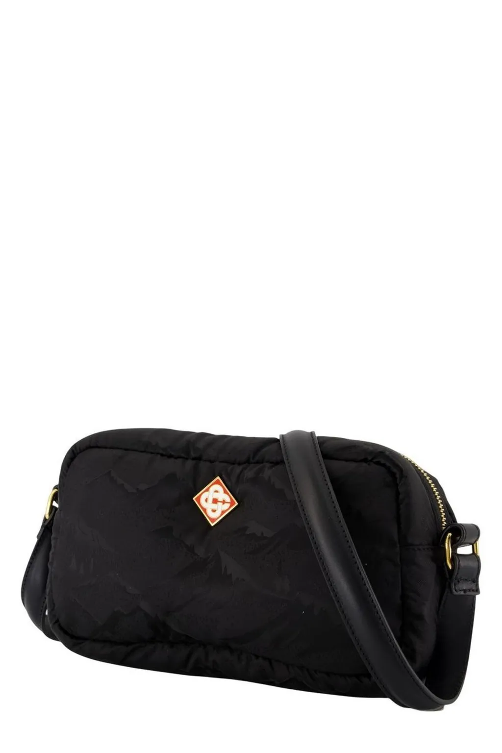 Casablanca Logo Plaque Zip-Up Crossbody Bag