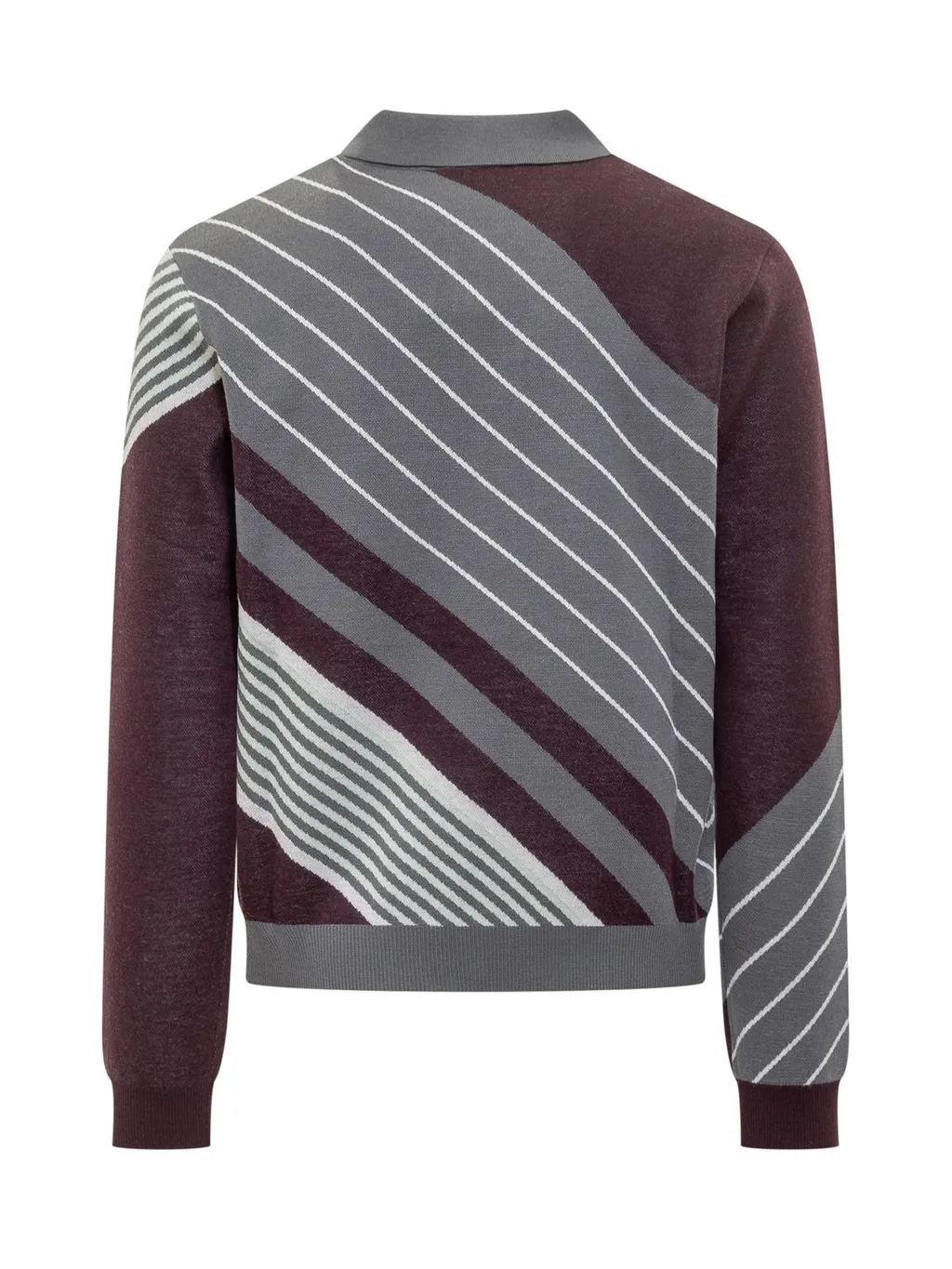 Casablanca Diagonal-Stripe Knitted Polo Shirt