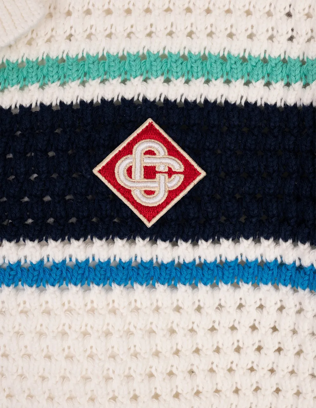 Casablanca Tennis Short-Sleeved Crochet Jacket