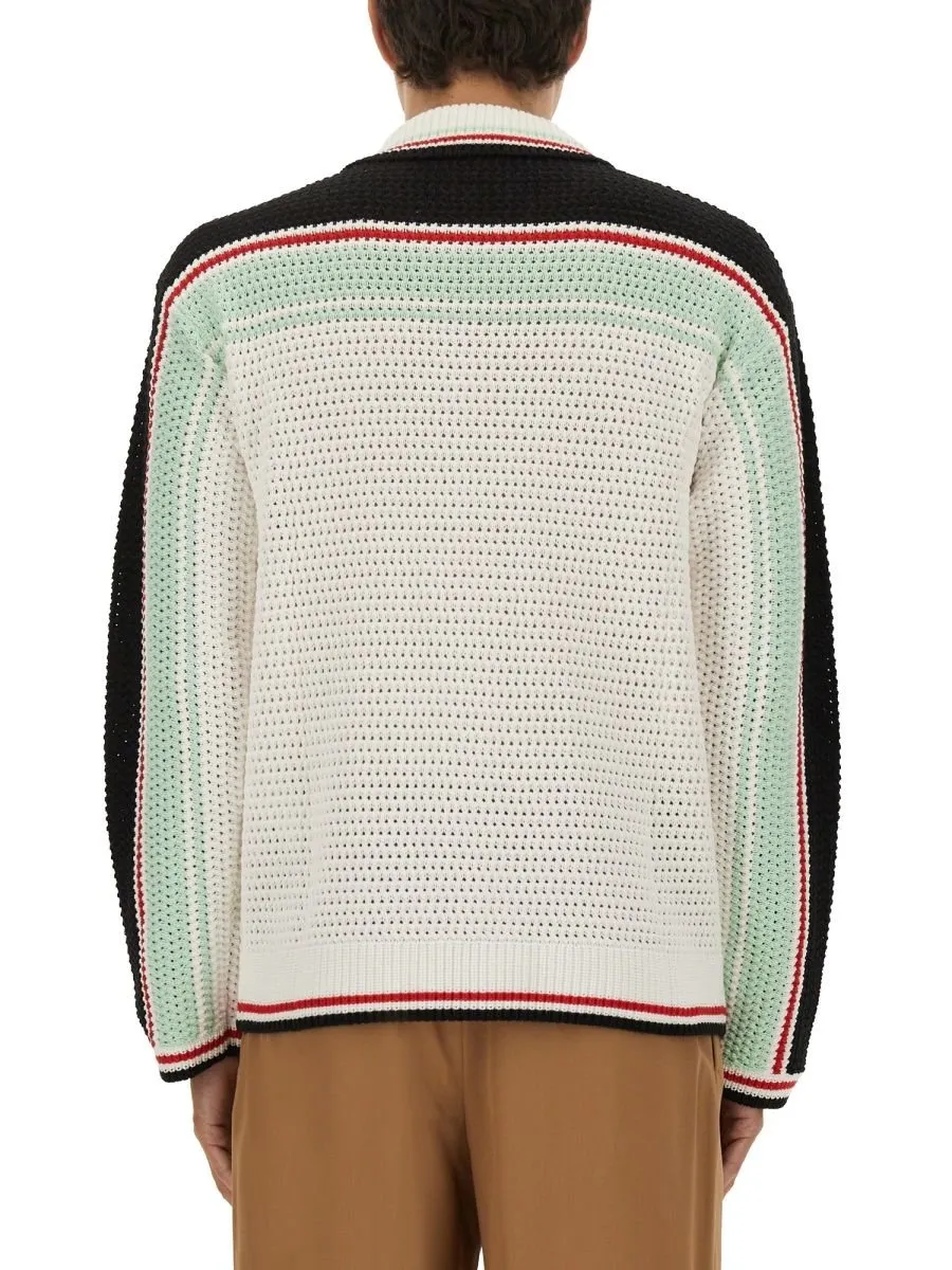 Casablanca Logo Patch Button-Down Knitted Shirt