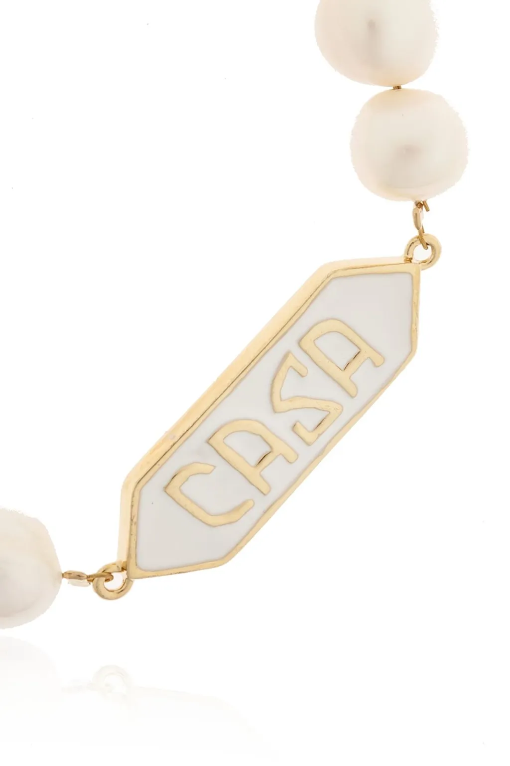 Casablanca Logo Plaque Pearl Bracelet