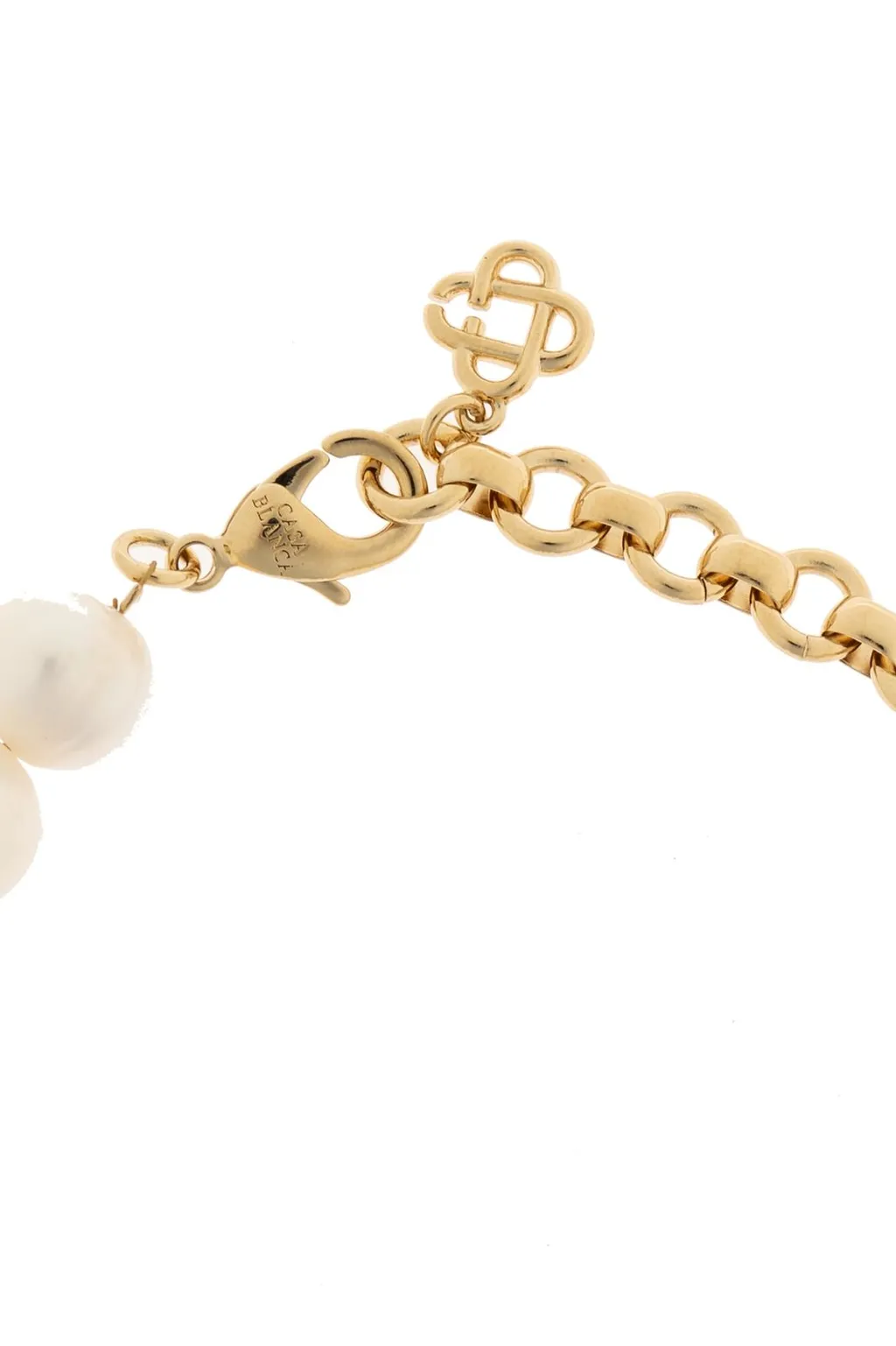 Casablanca Logo Plaque Pearl Bracelet