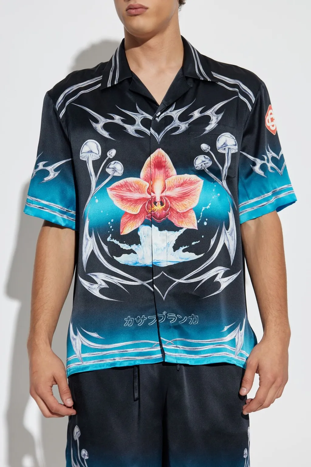 Casablanca Cuban Collar Short-Sleeved Shirt
