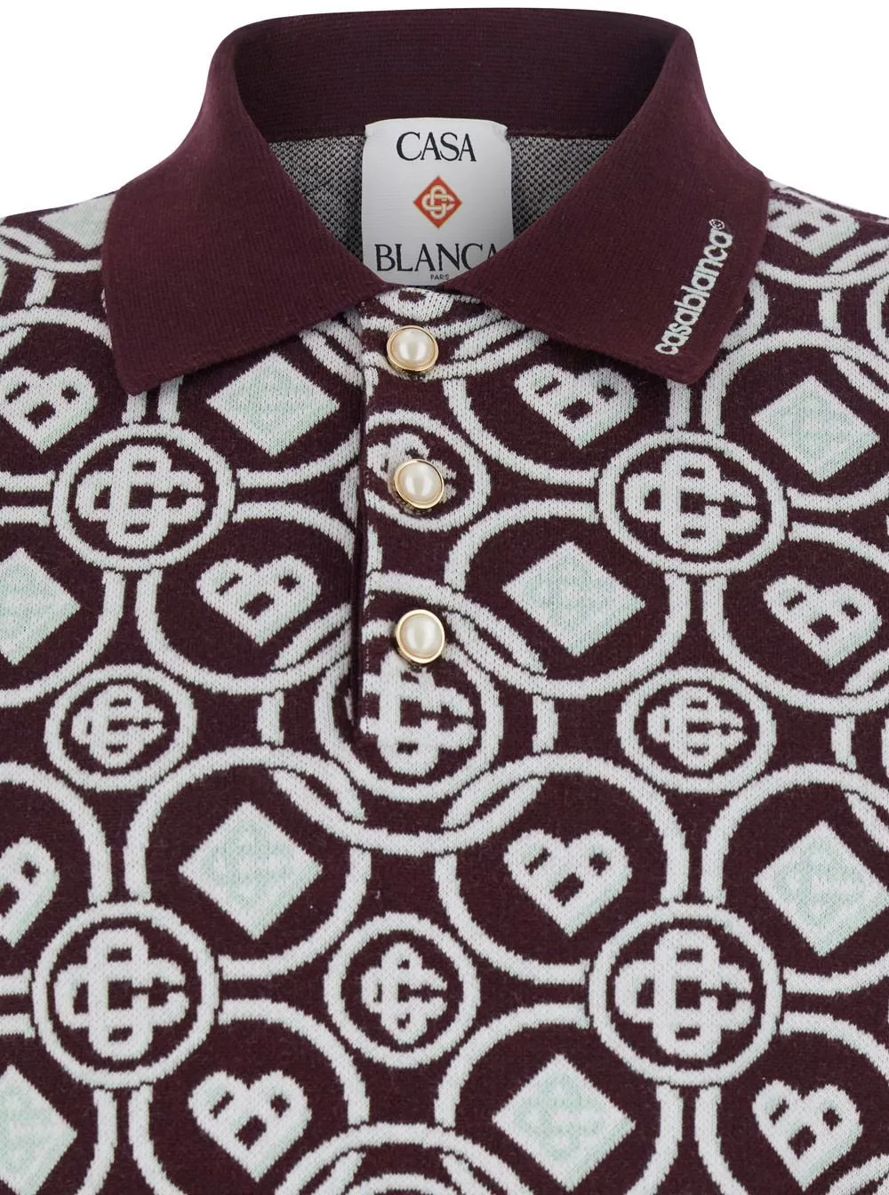 Casablanca Monogram Knit Polo Shirt