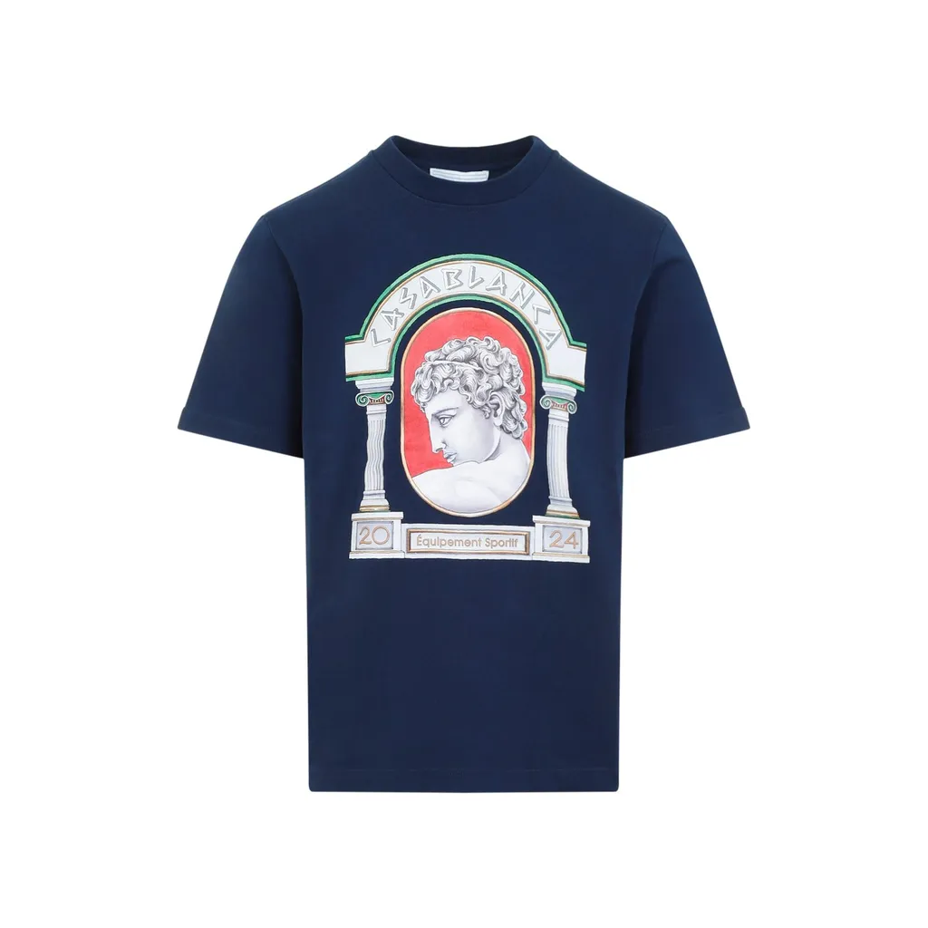 Casablanca La Medaille-Printed Crewneck T-Shirt