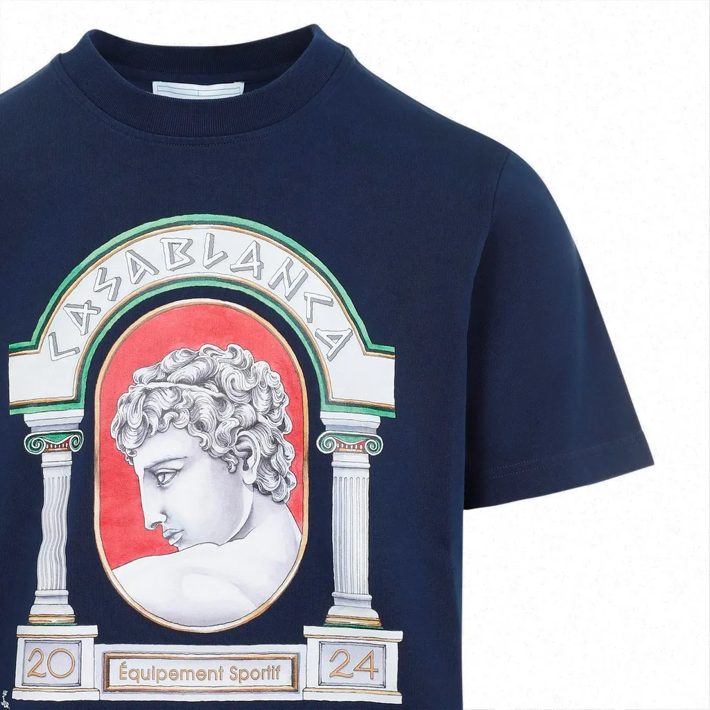 Casablanca La Medaille-Printed Crewneck T-Shirt