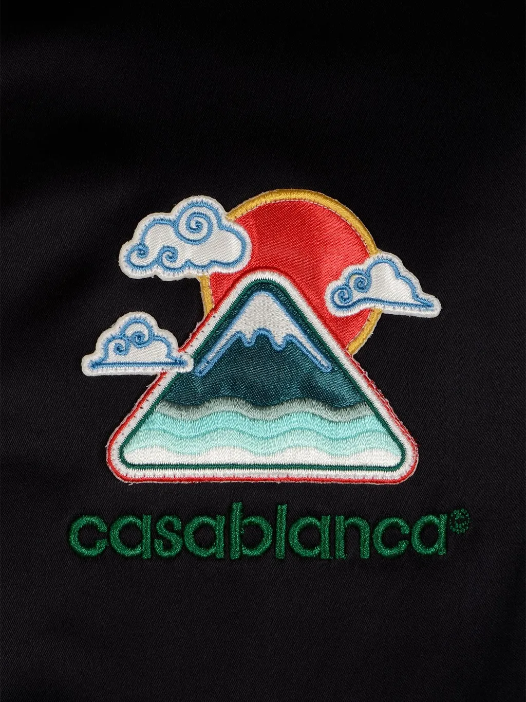 Casablanca Embroidered Satin Bomber Jacket