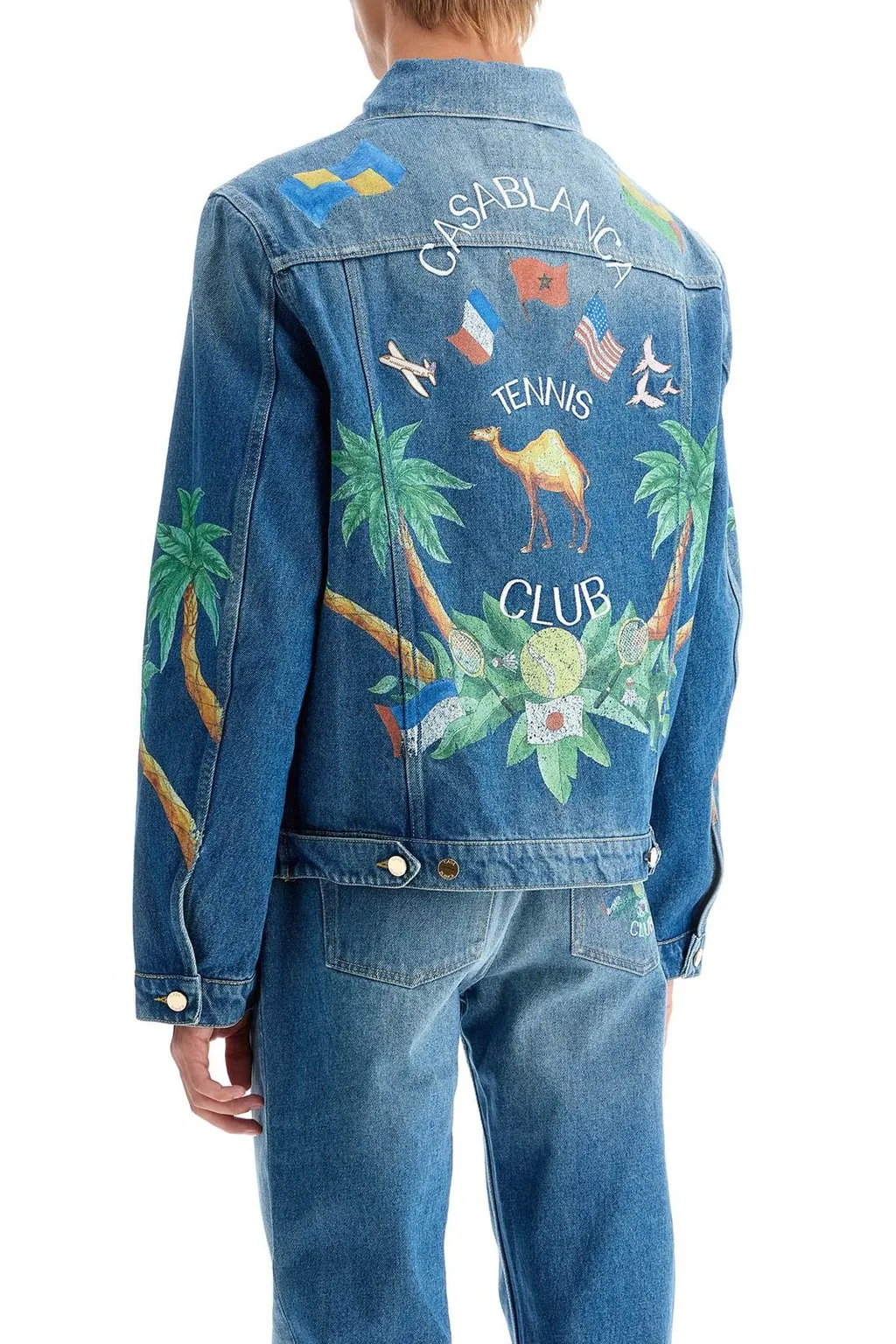 Casablanca Tennis Club Washed Denim Jacket