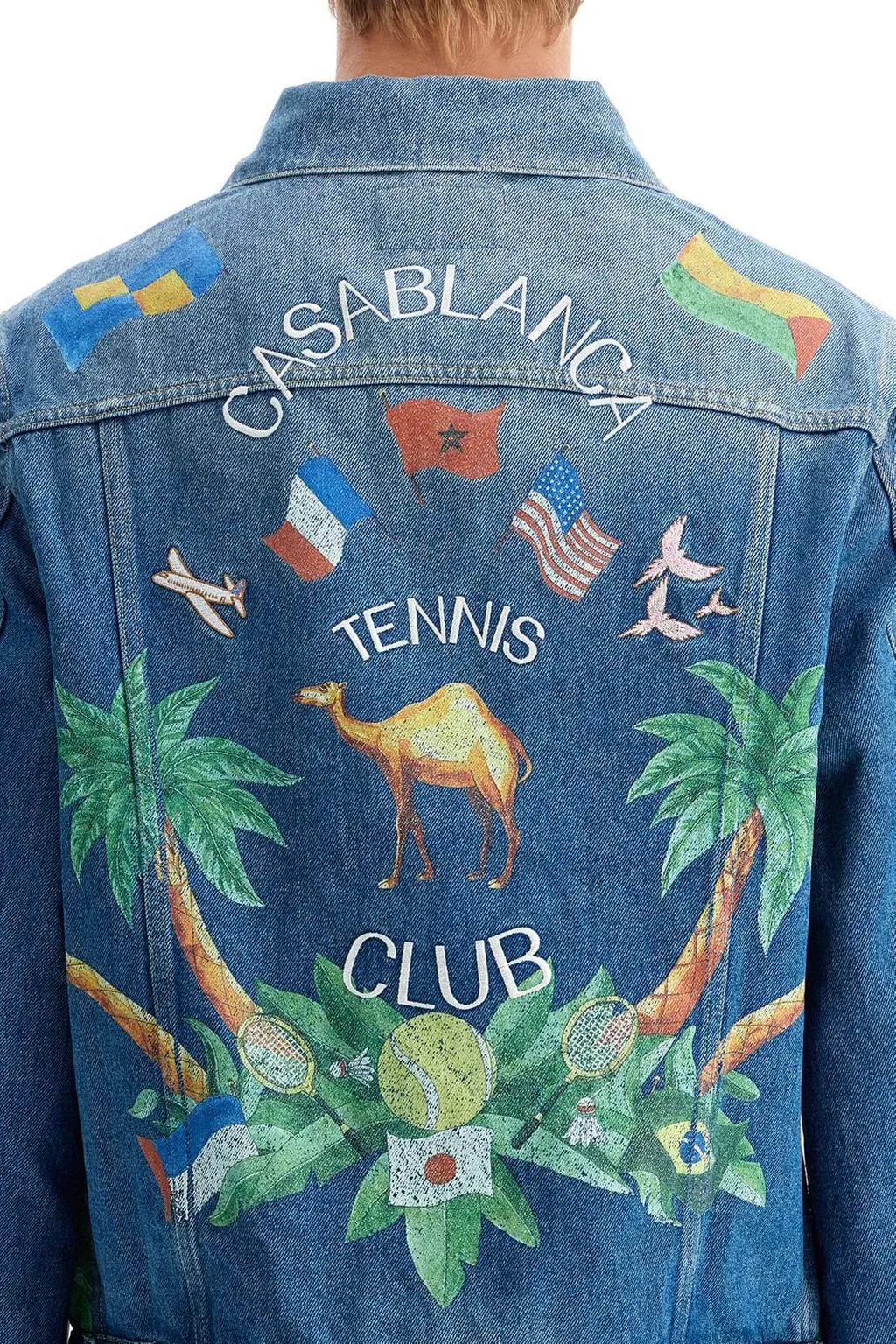 Casablanca Tennis Club Washed Denim Jacket