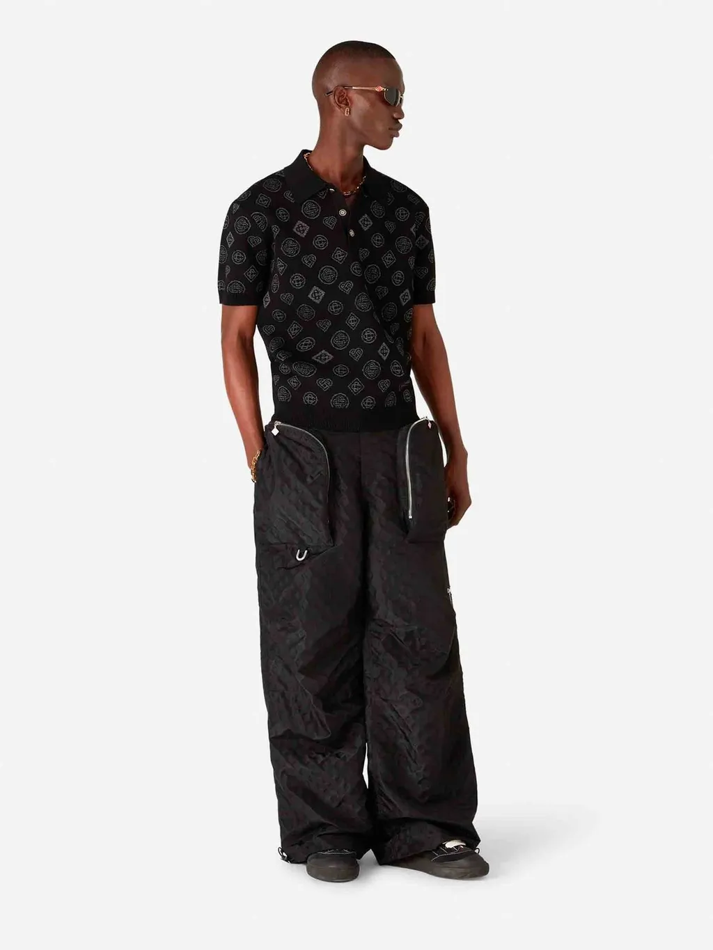 Casablanca Jacquard Monogram Polo Shirt