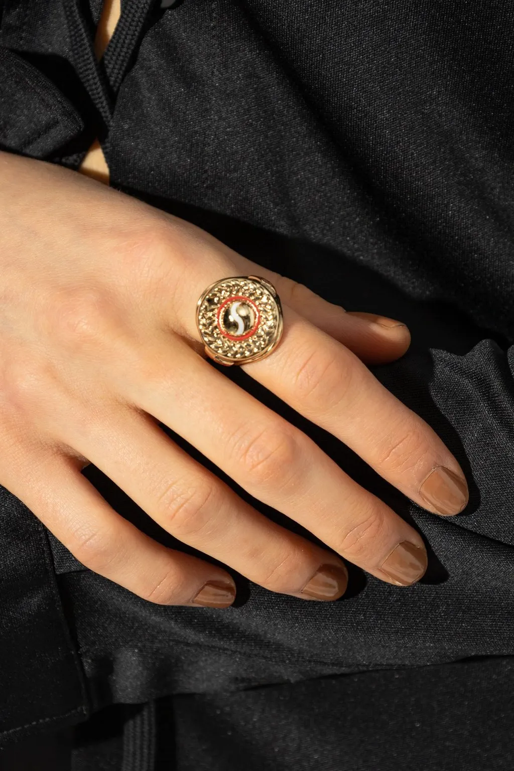 Casablanca Engraved Brass Ring