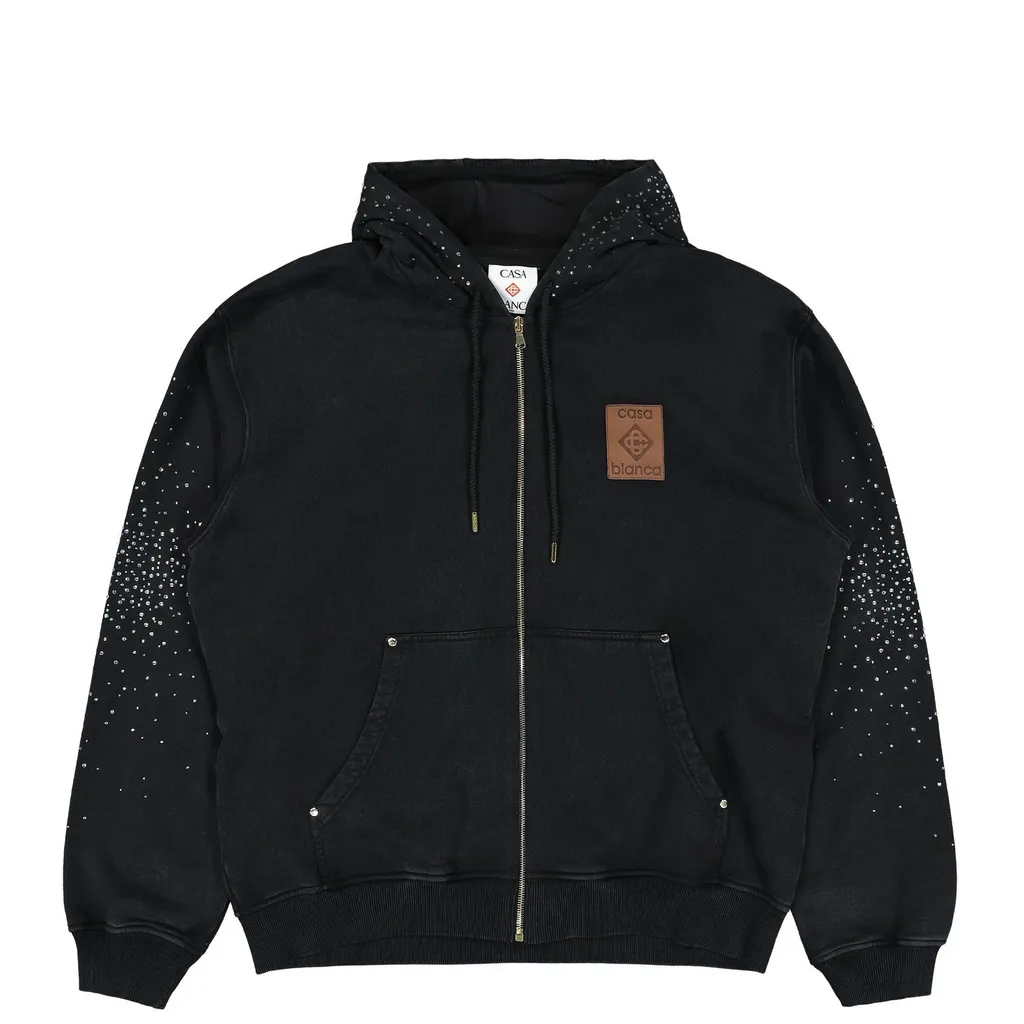 Casablanca La Premonition Hotfix Printed Zipped Hoodie
