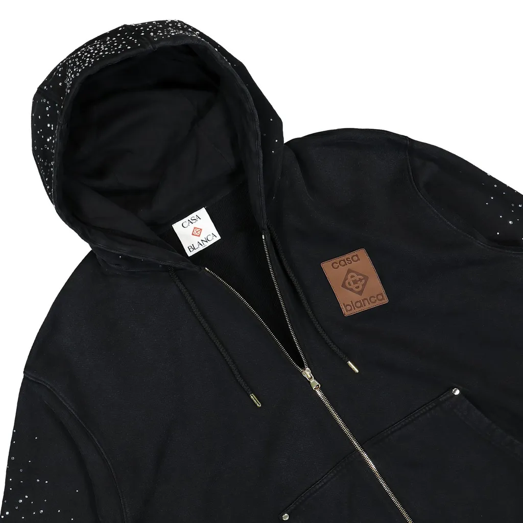 Casablanca La Premonition Hotfix Printed Zipped Hoodie