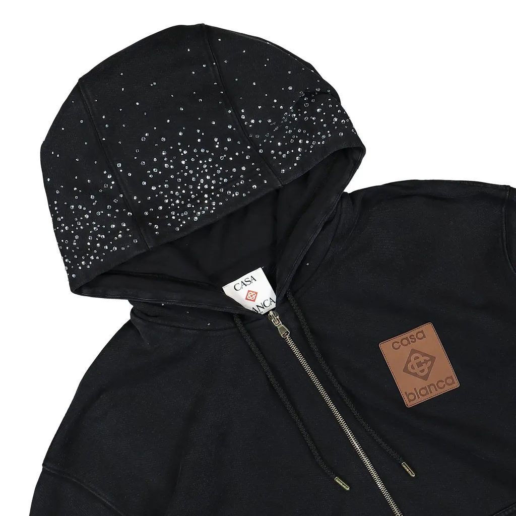 Casablanca La Premonition Hotfix Printed Zipped Hoodie