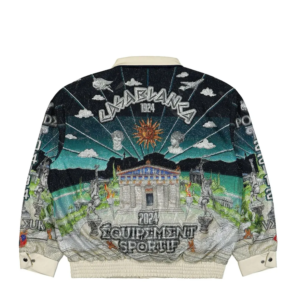 Casablanca Le Temple Du Sport Leather Bomber Jacket