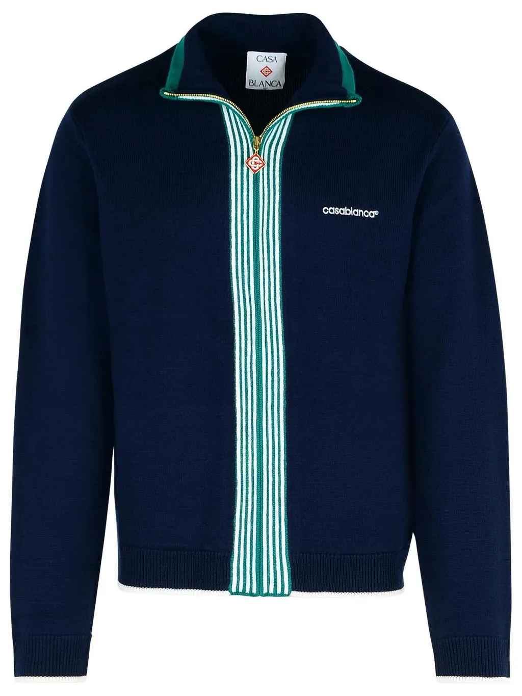 Casablanca Zip-Up Stripe Detailed Sweatshirt