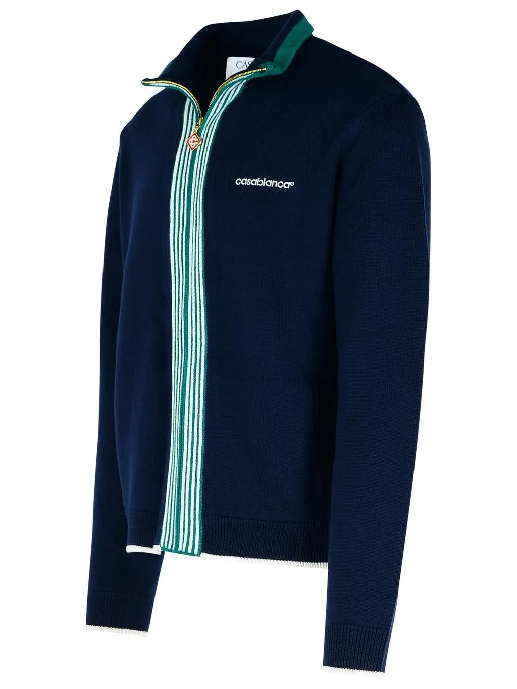 Casablanca Zip-Up Stripe Detailed Sweatshirt