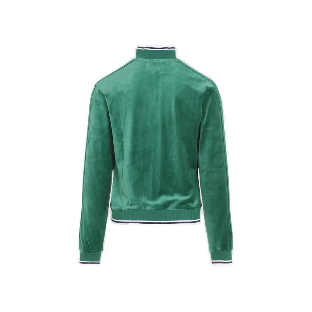 Casablanca Logo Embroidered Velvet Track Jacket