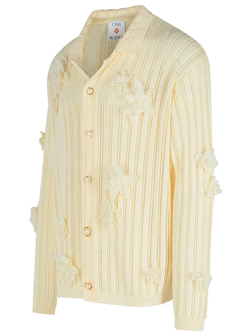 Casablanca 3D Flower Long Sleeved Laced Shirt