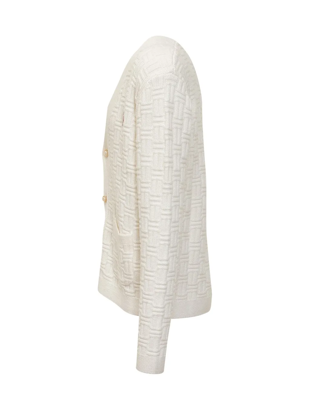 Casablanca Column Ribbed Knit Cardigan